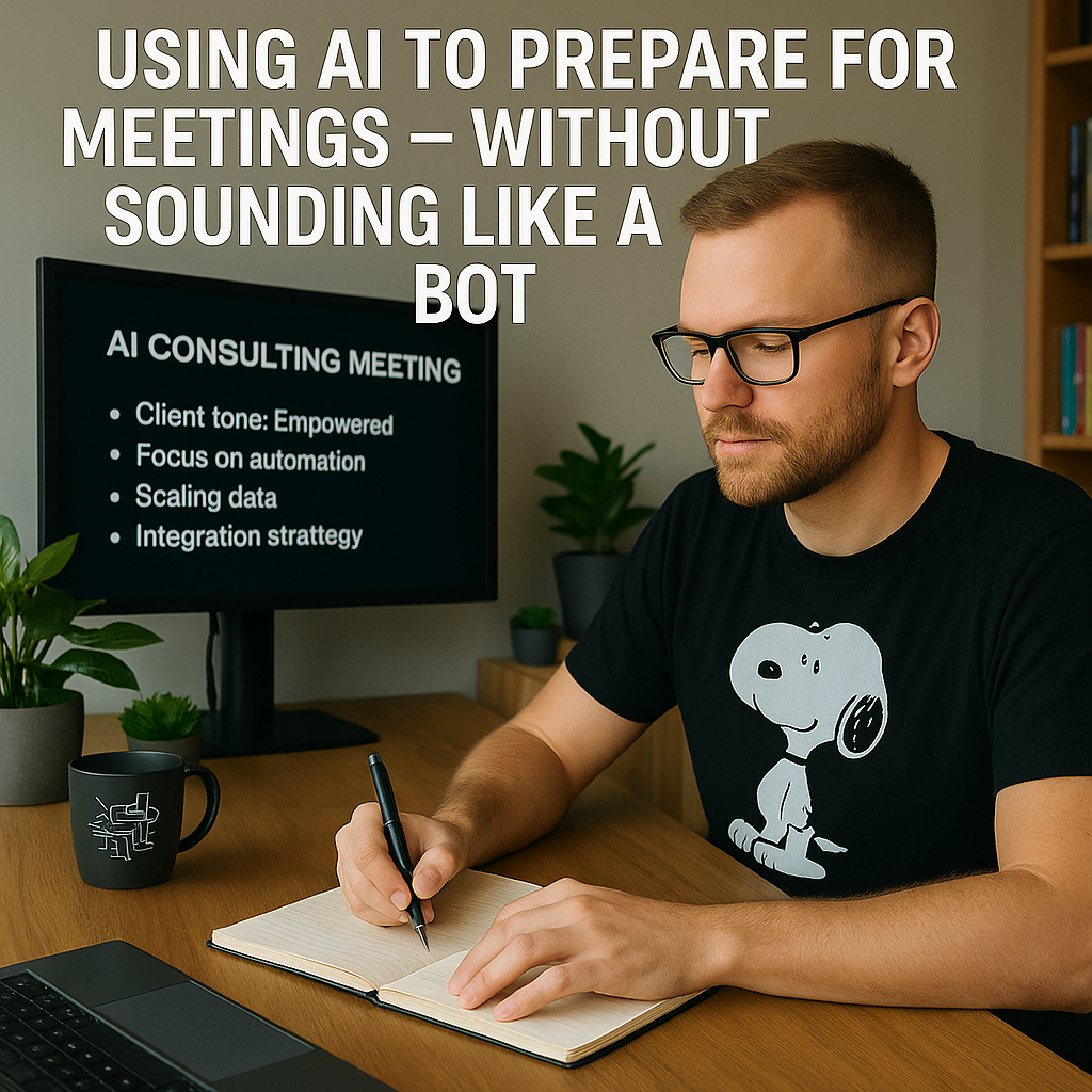 Using AI to prepare for a meeting.